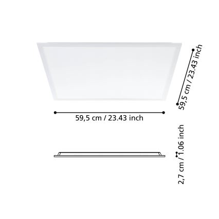 Eglo - LED Nadgradni panel LED/34,5W/230V 60x60 cm