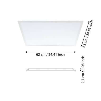 Eglo - LED Nadgradni panel LED/33W/230V 62x62 cm