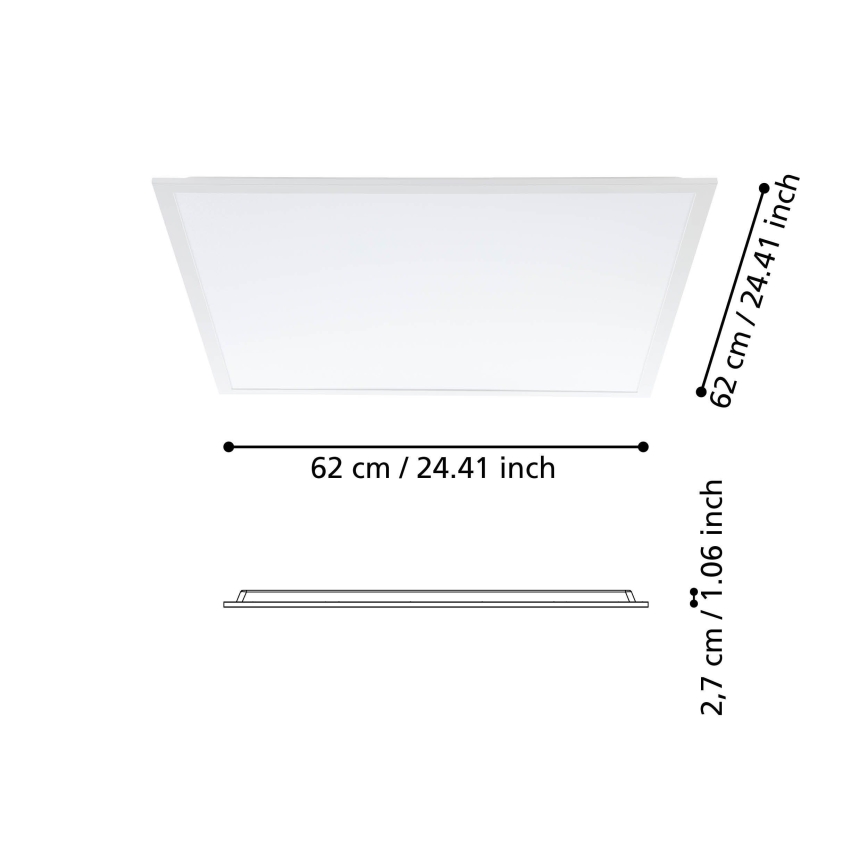 Eglo - LED Nadgradni panel LED/33W/230V 62x62 cm