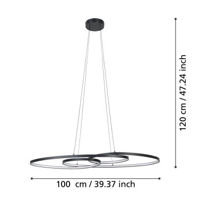 Eglo - LED Prigušivi luster na sajli LED/38W/230V