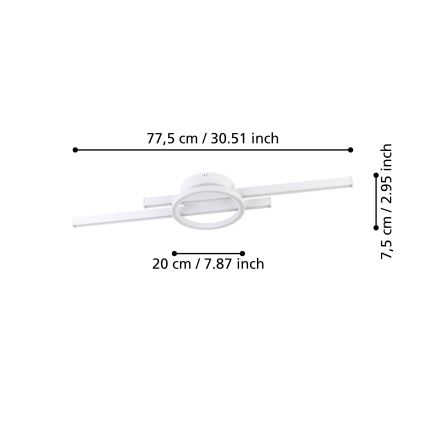 Eglo - LED RGBW Prigušiva stropna svjetiljka LED/23,5W/230V 2700-6500K bijela + daljinski upravljač