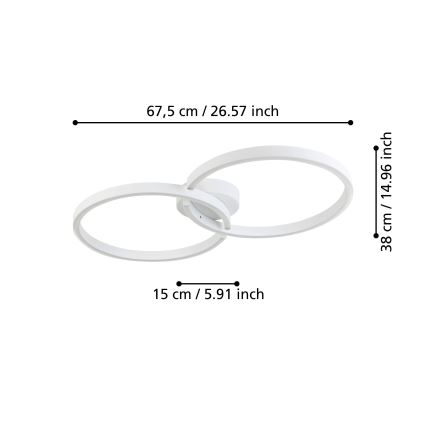 Eglo 900954 - LED RGBW stropna svjetiljka s prigušivanjem LED/19,5W/230V 2700-6500K bijela + daljinski upravljač