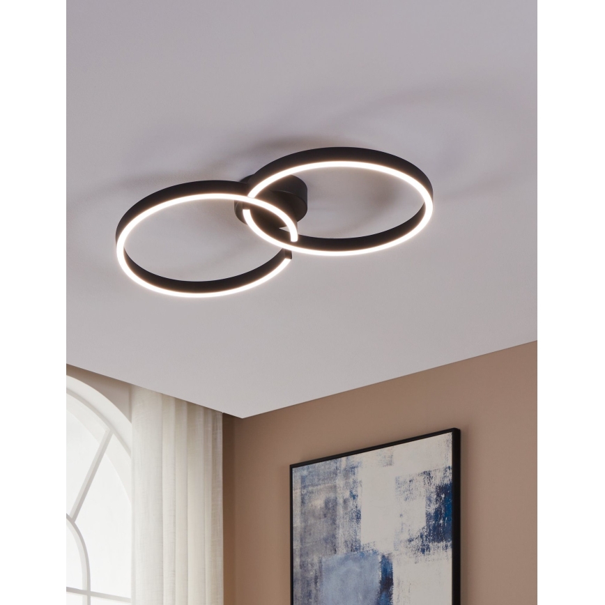 Eglo 900955 - LED RGBW Prigušiva stropna svjetiljka LED/19,5W/230V 2700-6500K crna + daljinski upravljač