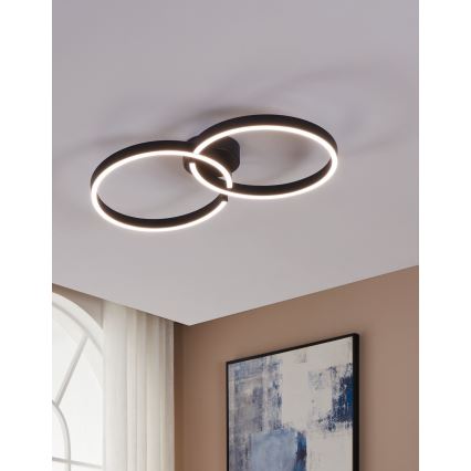 Eglo 900955 - LED RGBW stropna svjetiljka s prigušivanjem LED/19,5W/230V 2700-6500K crna + daljinski upravljač