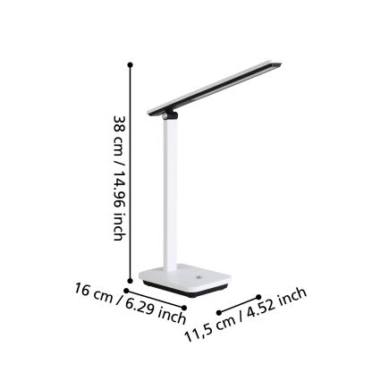 Eglo - LED Prigušiva punjiva stolna lampa LED/3,6W/5V 1800mAh bijela