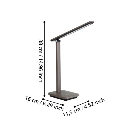 Eglo - LED Prigušiva punjiva stolna lampa LED/3,6W/5V 1800mAh smeđa