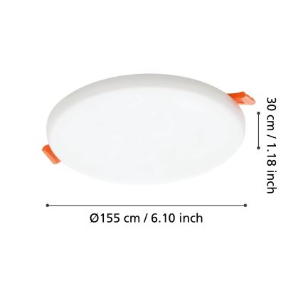 Eglo - LED Ugradbena svjetiljka za kupaonicu LED/11,5W/230V pr. 15,5 cm IP65