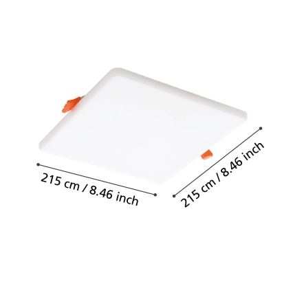 Eglo - LED Ugradbena svjetiljka za kupaonicu LED/18W/230V 21,5x21,5 cm IP65