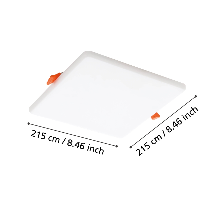Eglo - LED Ugradbena svjetiljka za kupaonicu LED/18W/230V 21,5x21,5 cm IP65