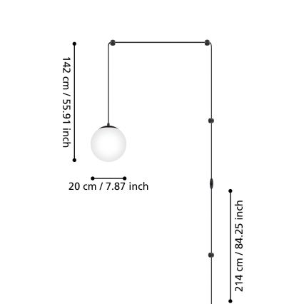 Eglo - Luster na sajli 1xE27/40W/230V