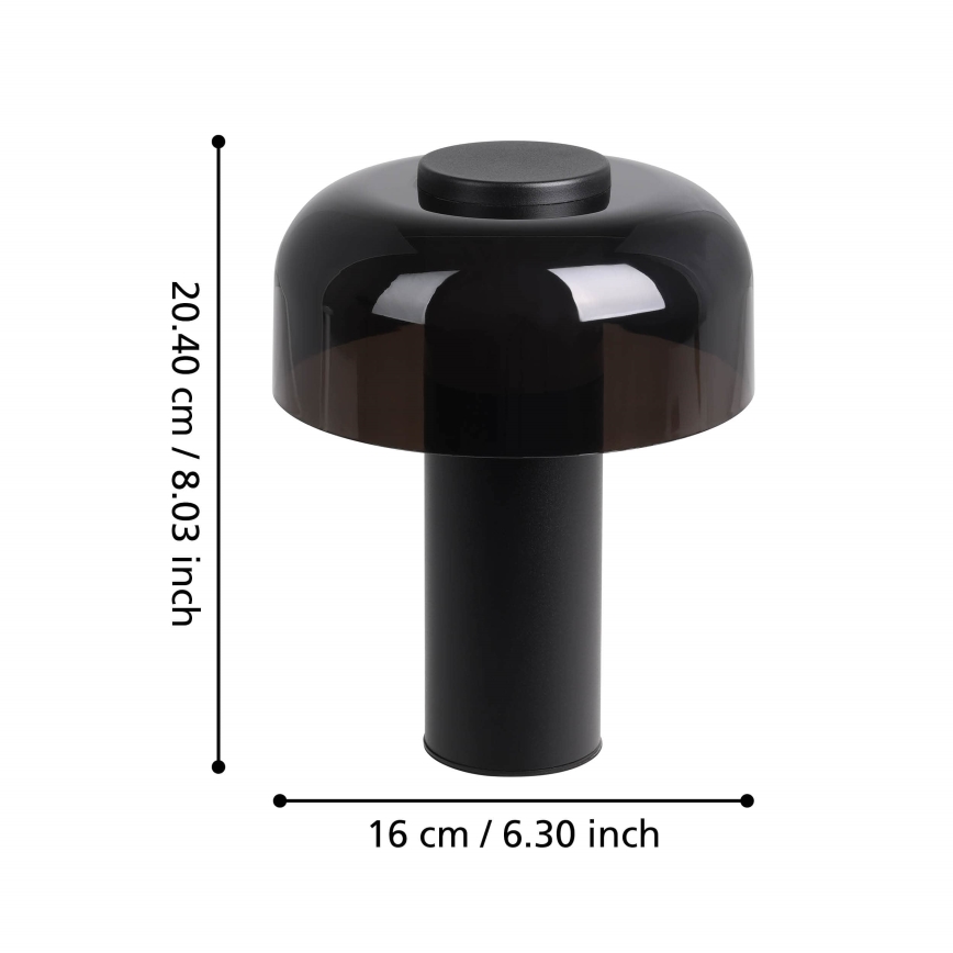 Eglo - LED Prigušiva dodirna vanjska lampa LED/2,25W/5V 2400-4000K 5200 mAh IP44 crna