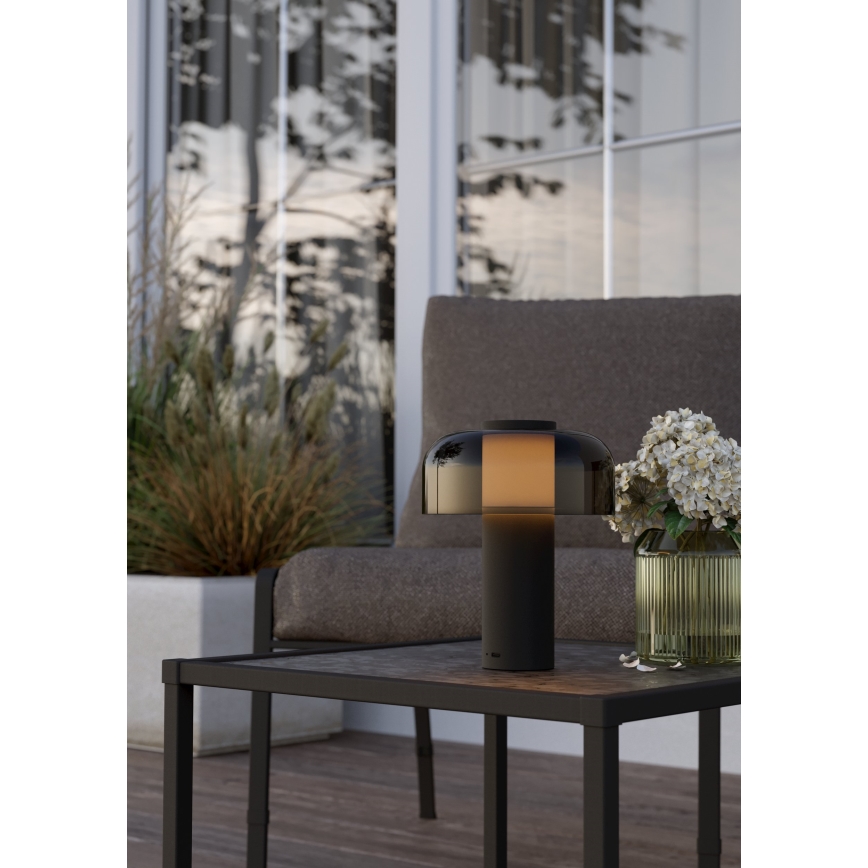 Eglo - LED vanjska lampa s dodirnim prigušivačem LED/2,25W/5V 2400-4000K 5200 mAh IP44 crna