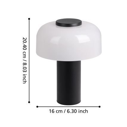 Eglo - LED Prigušiva dodirna vanjska lampa LED/2,25W/5V 2400-4000K 5200 mAh IP44 crna/bijela