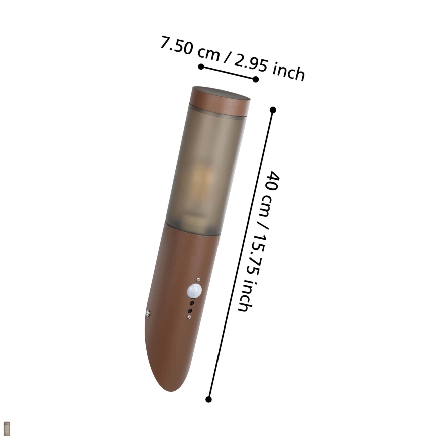Eglo - Vanjsko zidno svjetlo sa senzorom 1xE27/15W/230V IP44
