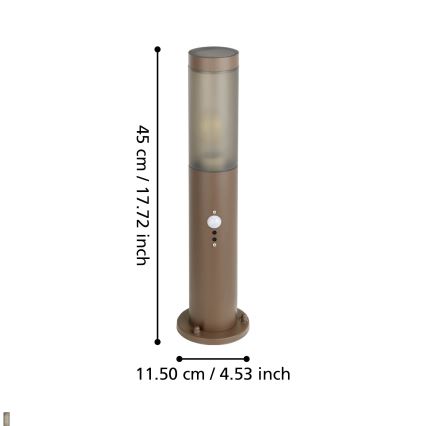 Eglo - Vanjska lampa sa senzorom 1xE27/15W/230V 45 cm IP44