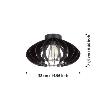 Eglo - Stropna svjetiljka 1xE27/40W/230V pr. 38 cm crna