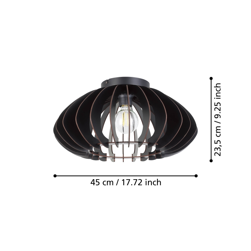 Eglo - Stropna svjetiljka 1xE27/40W/230V pr. 45 cm crna