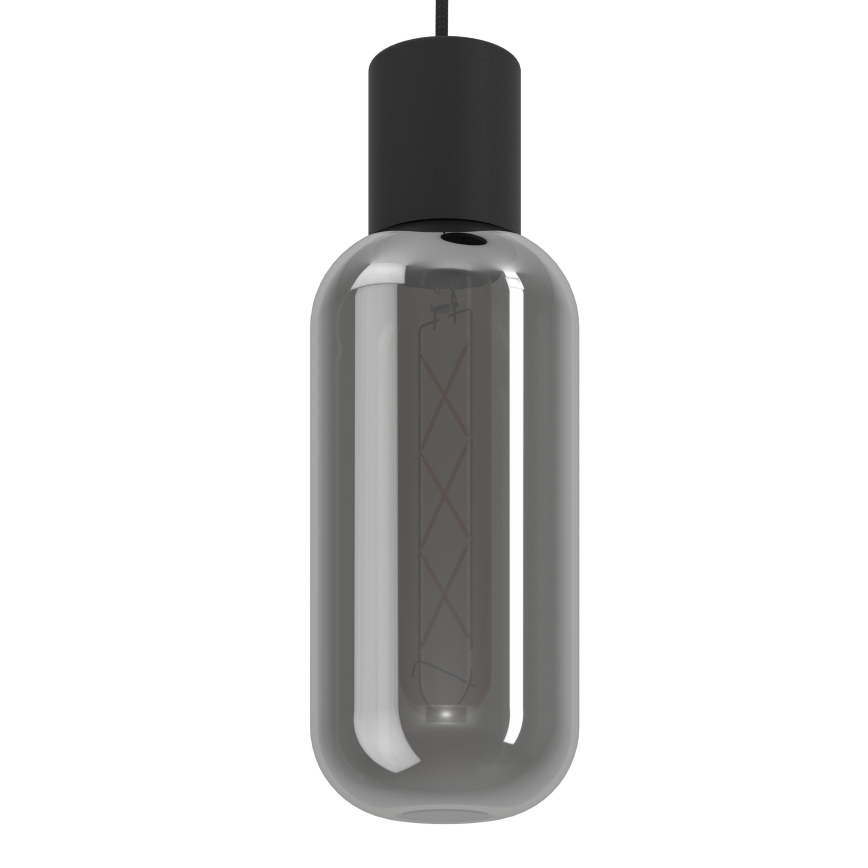 Eglo - Viseći luster na sajli 3xE27/4W/230V crna/zadimljeno staklo