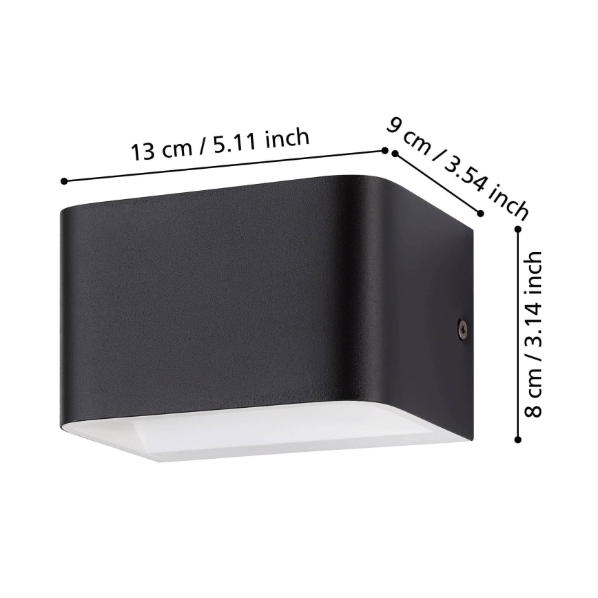 Eglo - LED Zidna svjetiljka LED/6W/230V 3000K crna