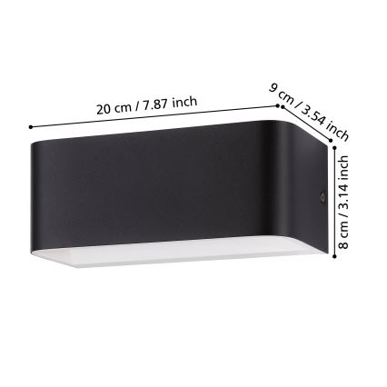 Eglo - LED Zidna svjetiljka LED/10W/230V 3000K crna