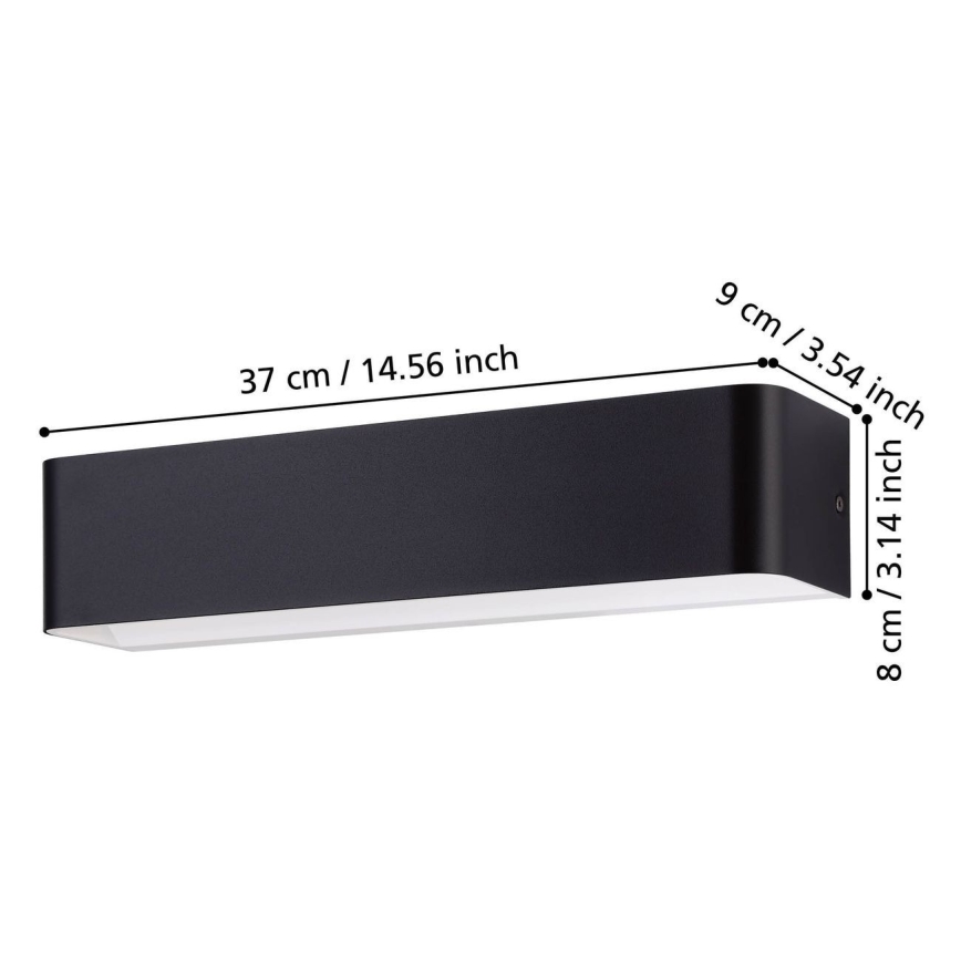Eglo - LED Zidna svjetiljka LED/12W/230V 3000K crna