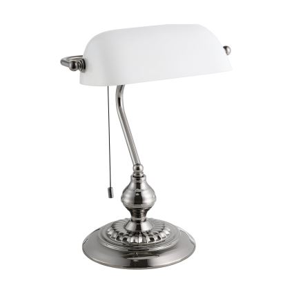Eglo - Stolna lampa 1xE27/60W/230V bijela/sjajni krom