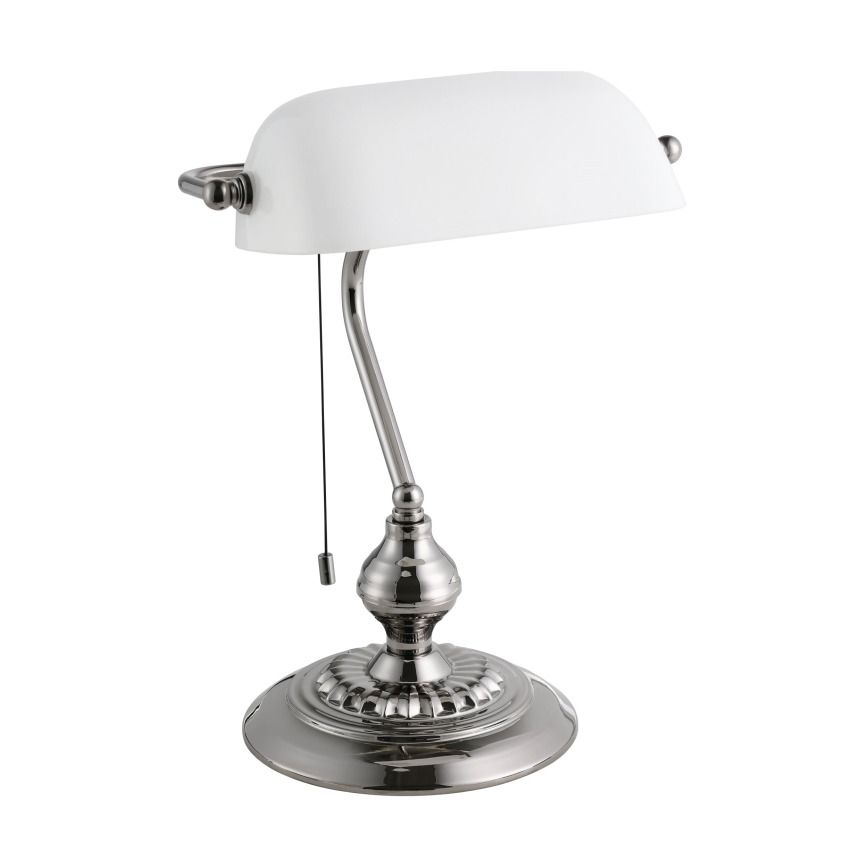 Eglo - Stolna lampa 1xE27/60W/230V bijela/sjajni krom