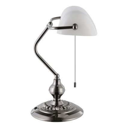 Eglo - Stolna lampa 1xE27/60W/230V bijela/sjajni krom