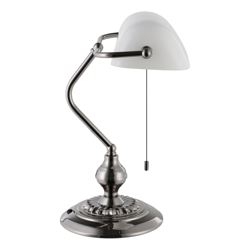 Eglo - Stolna lampa 1xE27/60W/230V bijela/sjajni krom