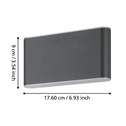 Eglo - LED Vanjska zidna svjetiljka 2xLED/5,8W/230V 3000/4000/6500K IP65