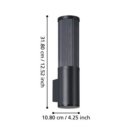 Eglo - Vanjska zidna svjetiljka 1xE27/15W/230V IP54