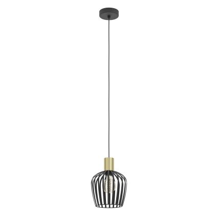 Eglo - Luster na sajli 1xE27/40W/230V crna/zlatna