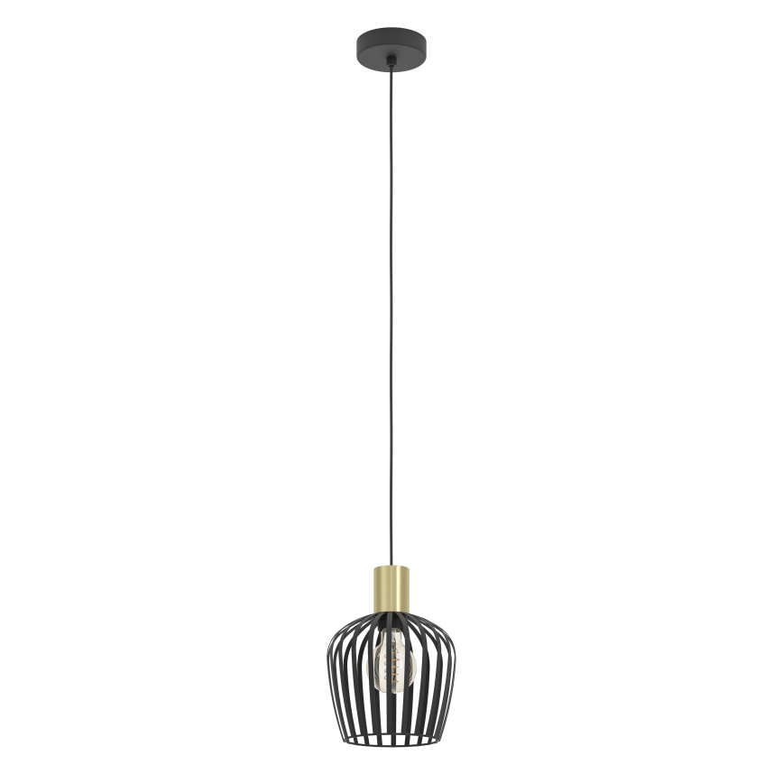 Eglo - Luster na sajli 1xE27/40W/230V crna/zlatna