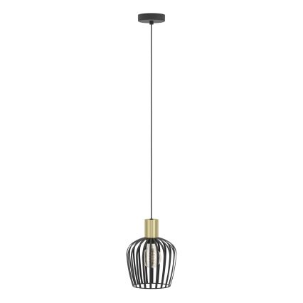 Eglo - Luster na sajli 1xE27/40W/230V crna/zlatna