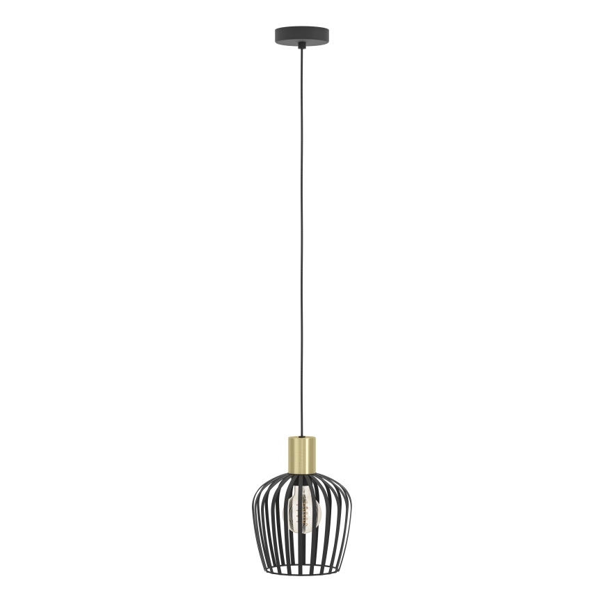 Eglo - Luster na sajli 1xE27/40W/230V crna/zlatna