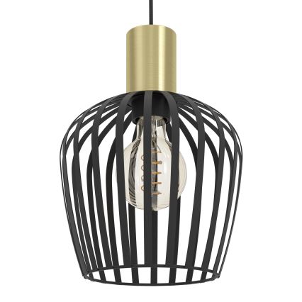 Eglo - Luster na sajli 3xE27/40W/230V crna/zlatna