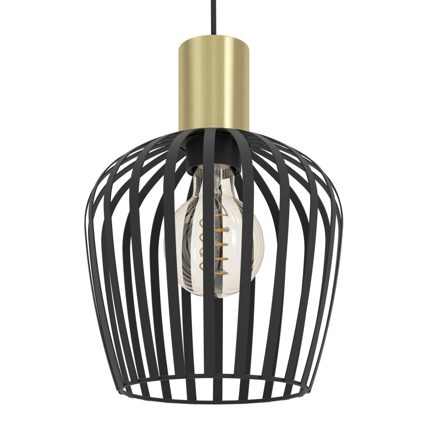 Eglo - Luster na sajli 3xE27/40W/230V crna/zlatna