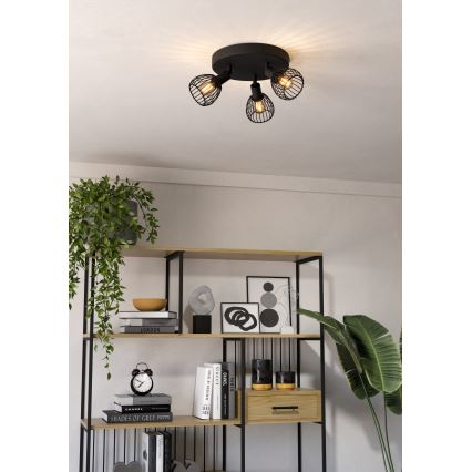 Eglo - Reflektorska svjetiljka 3xE14/40W/230V crna