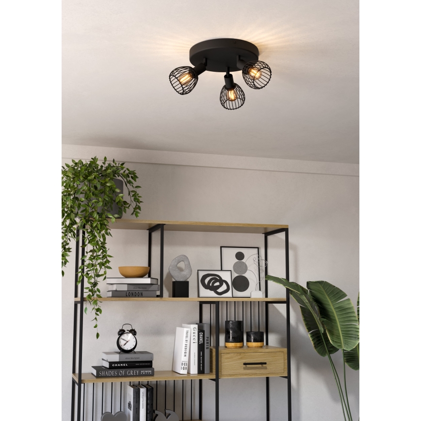 Eglo - Reflektorska svjetiljka 3xE14/40W/230V crna