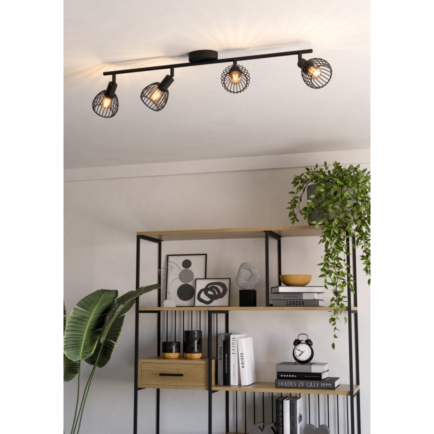 Eglo - Reflektorska svjetiljka 4xE14/40W/230V crna