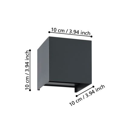 Eglo - LED Zidna svjetiljka 2xLED/1,5W/230V 3000K crna