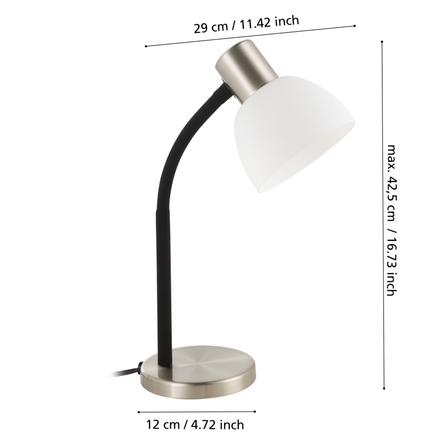Eglo - Stolna lampa 1xE14/25W/230V crna/matni krom