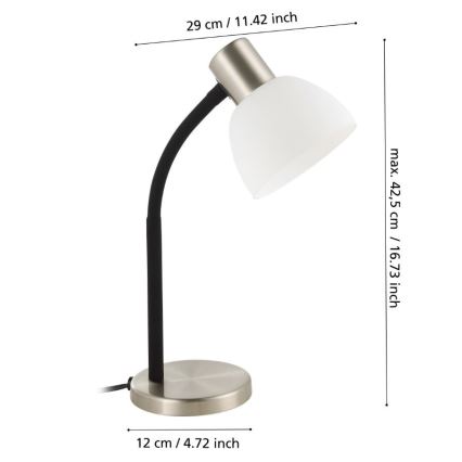 Eglo - Stolna lampa 1xE14/25W/230V mat krom