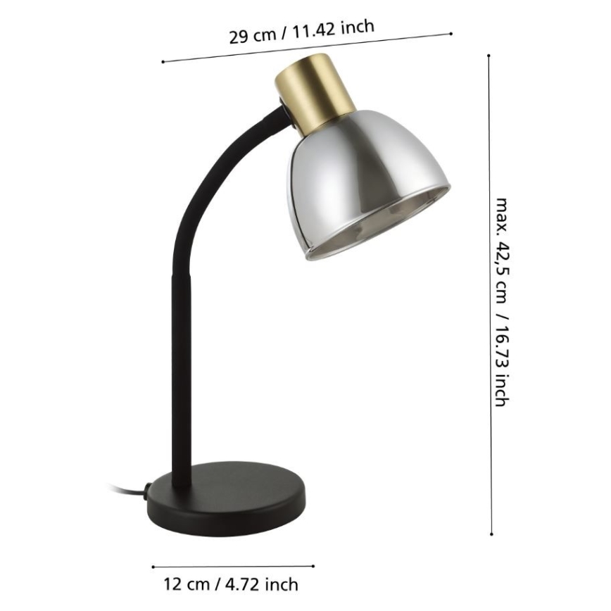 Eglo - Stolna lampa 1xE14/25W/230V zlatna/crna