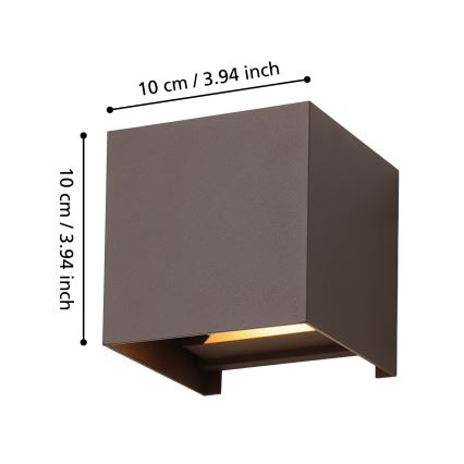 Eglo - LED Vanjska zidna svjetiljka 2xLED/2,8W/230V IP54 smeđa