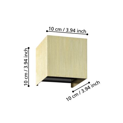 Eglo - LED Zidna svjetiljka 2xLED/1,5W/230V 3000K zlatna