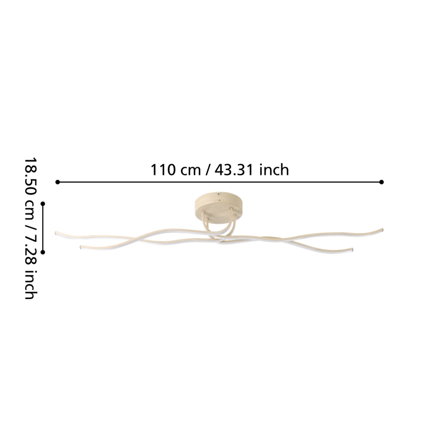 Eglo - LED stropna svjetiljka LED/37W/230V smeđa
