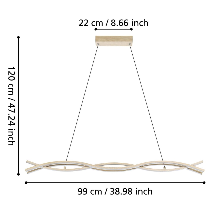 Eglo - LED Luster na užetu LED/35W/230V bež