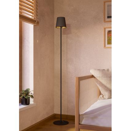 Eglo - Podna lampa 1xE14/7,5W/230V crna/smeđa