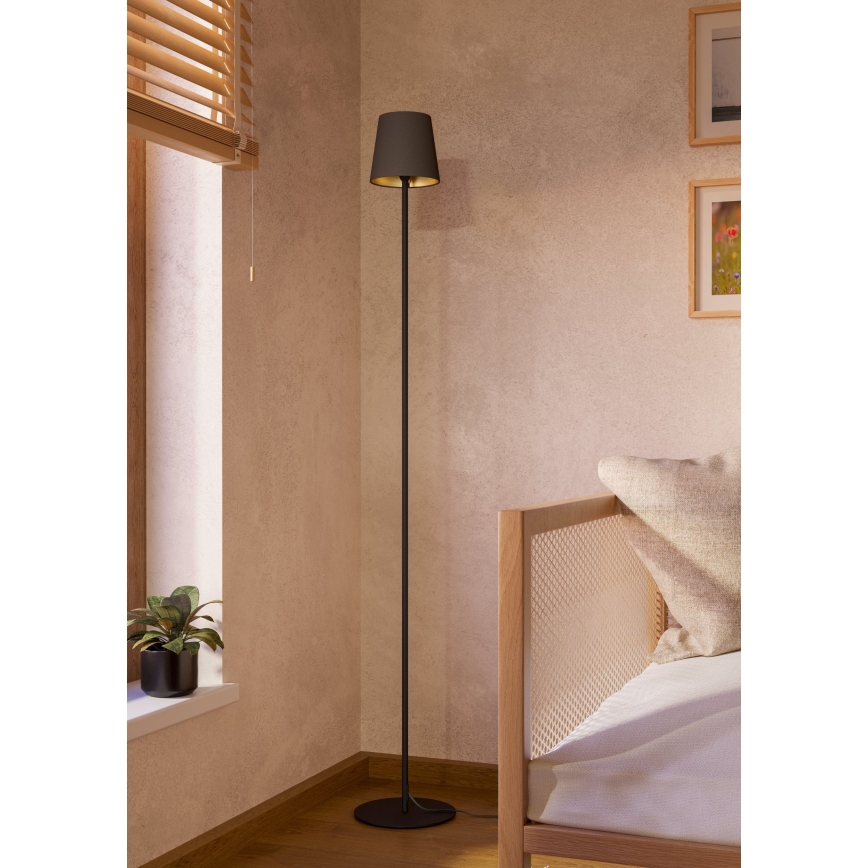 Eglo - Podna lampa 1xE14/7,5W/230V crna/smeđa